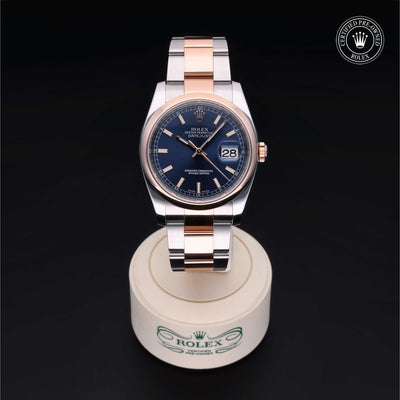 Rolex Certified Pre-owned Datejust M116201-0089 front on black background
