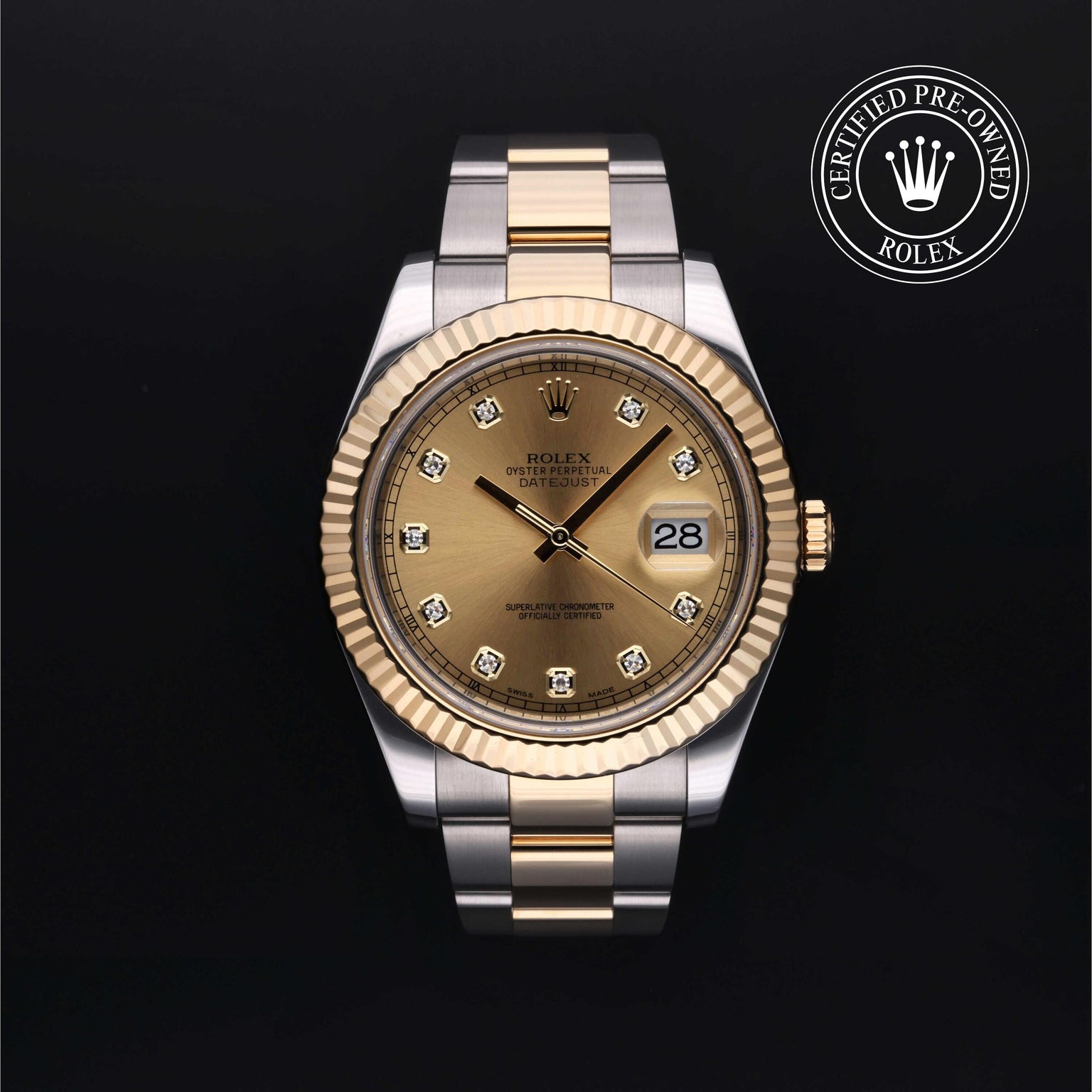 Rolex CPO Datejust M116333 front on white background