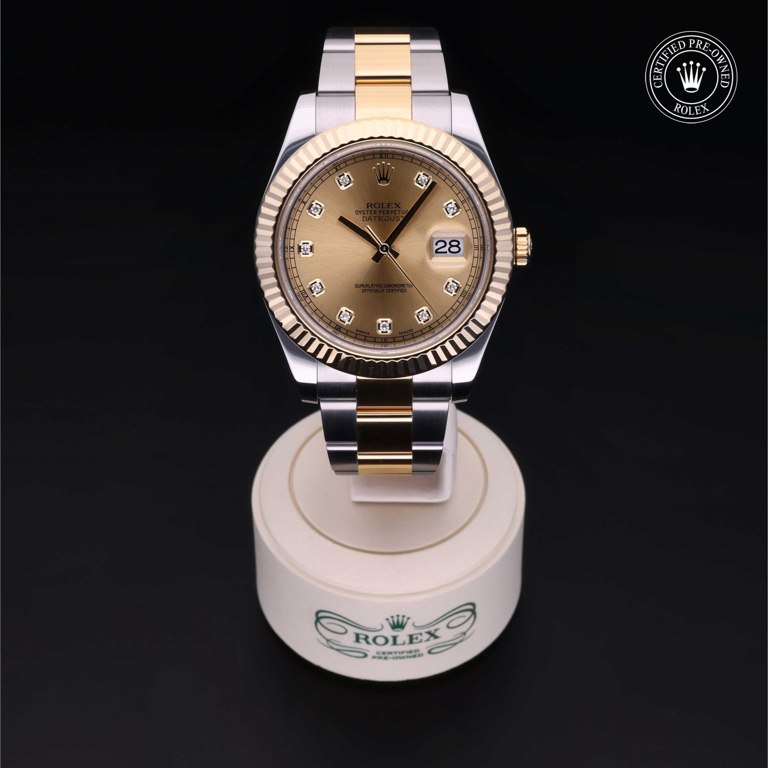 Rolex CPO Datejust M116333 front on white background
