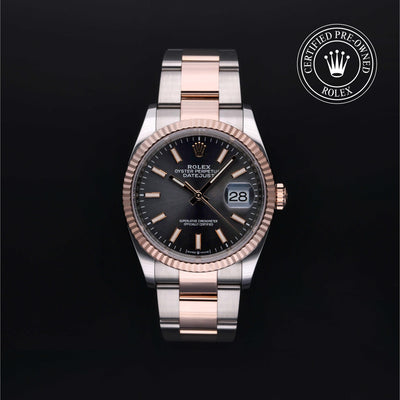 Rolex Certified Pre-owned Datejust M126231-0014 front on black background