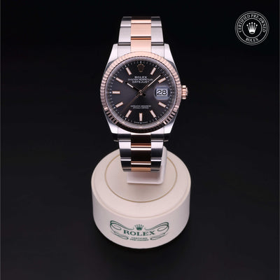 Rolex Certified Pre-owned Datejust M126231-0014 front on black background