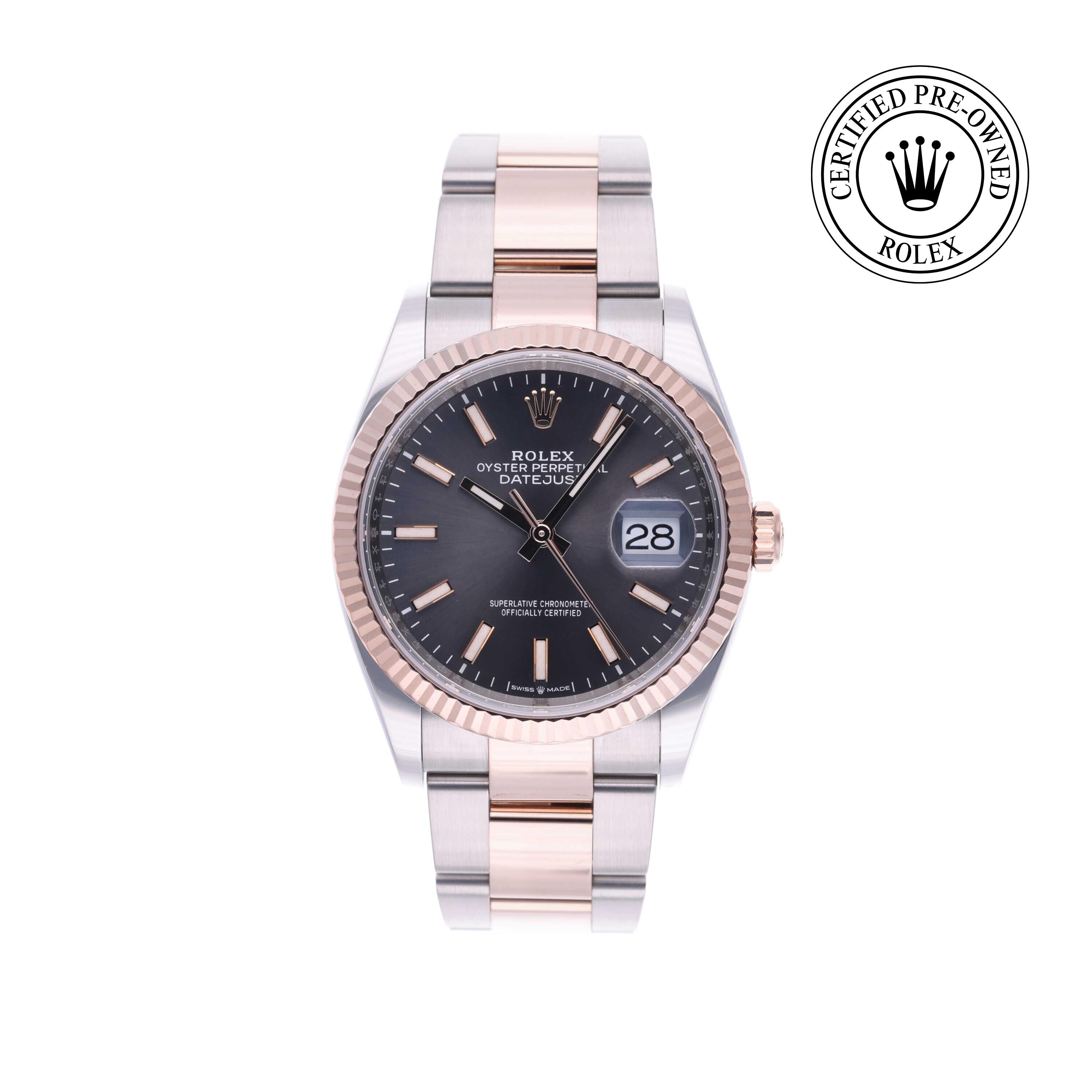 Rolex Certified Pre-owned Datejust M126231-0014 front on white background