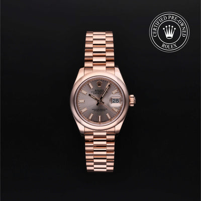 Rolex Certified Pre-owned Lady Datejust M279165-0001 front on black background