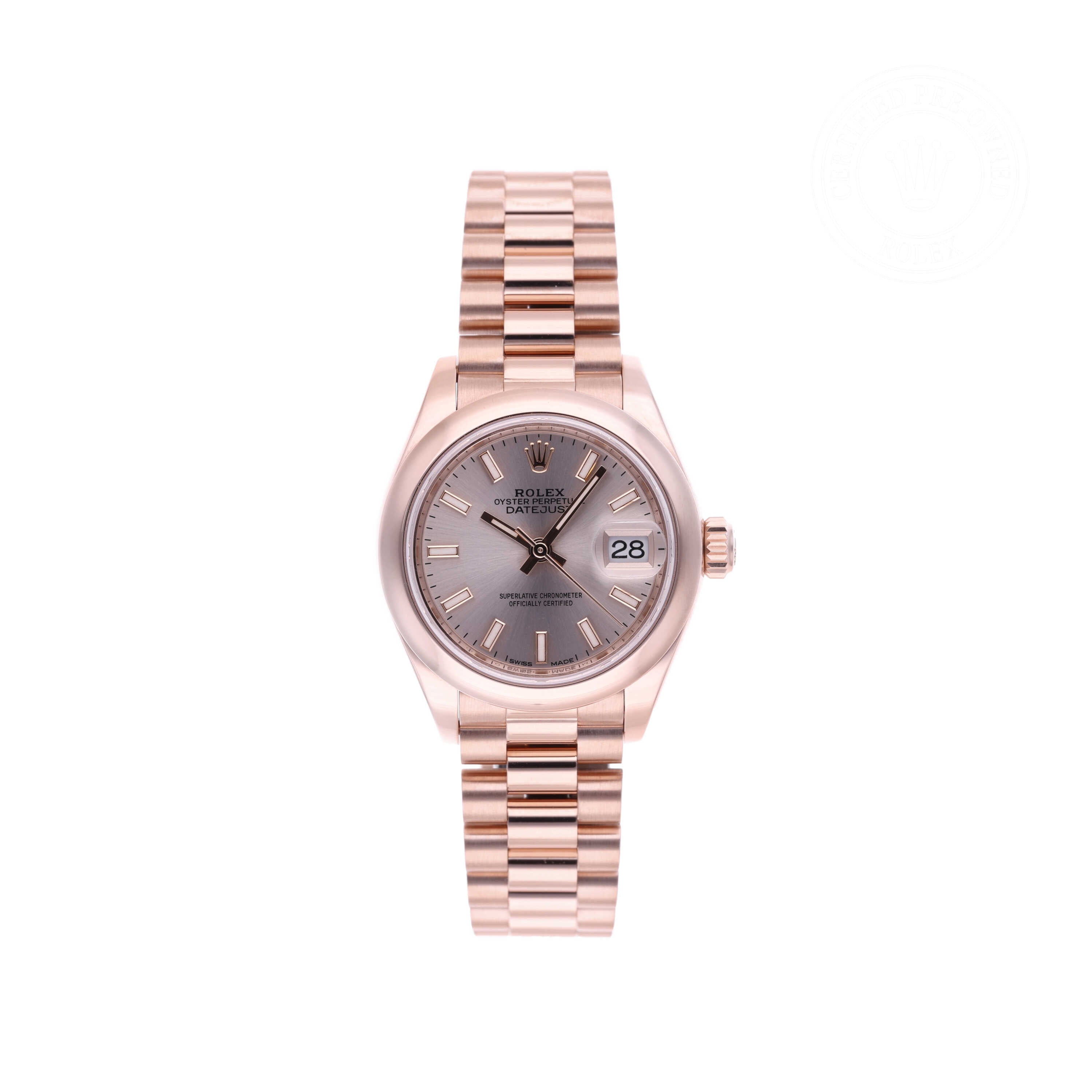 Rolex Certified Pre-owned Lady Datejust M279165-0001 front on white background