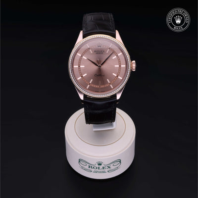 Rolex Certified Pre-owned Cellini M50605RBR-0008 front on black background