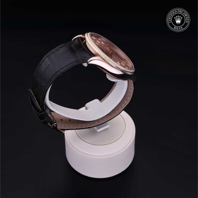 Rolex Certified Pre-owned Cellini M50605RBR-0008 front on black background