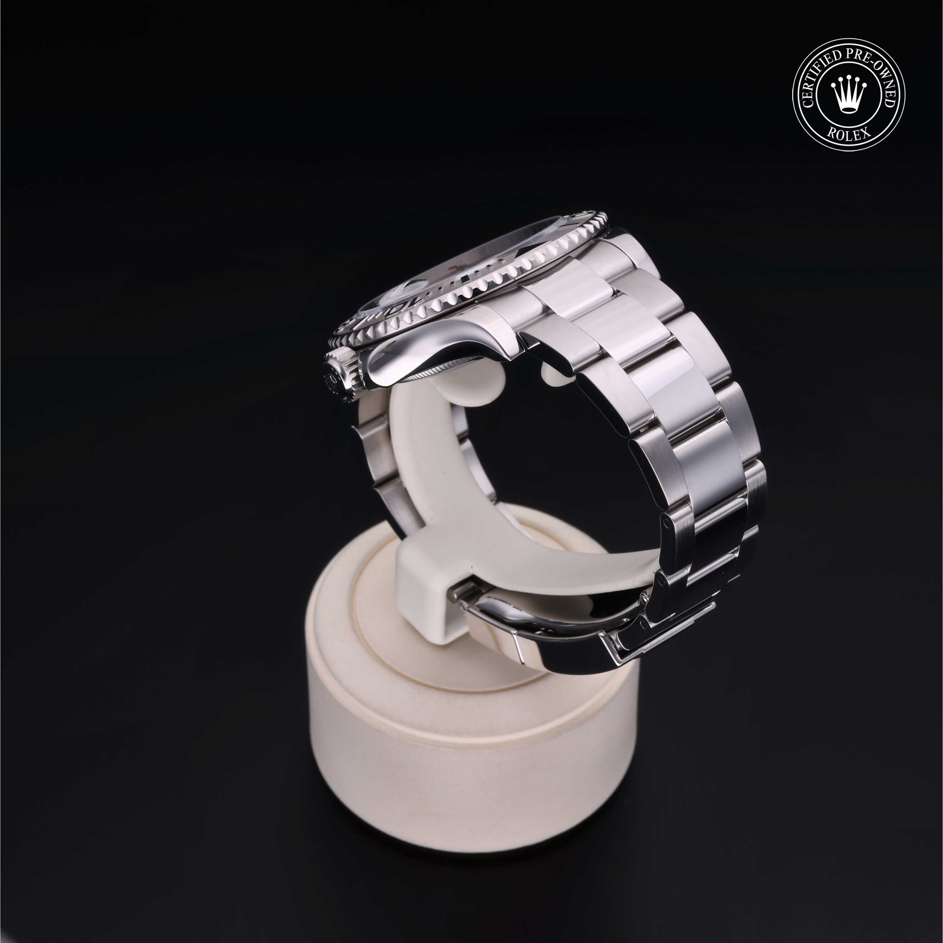 Rolex Certified Pre-owned Yacht-Master M126622-0002 front on black background