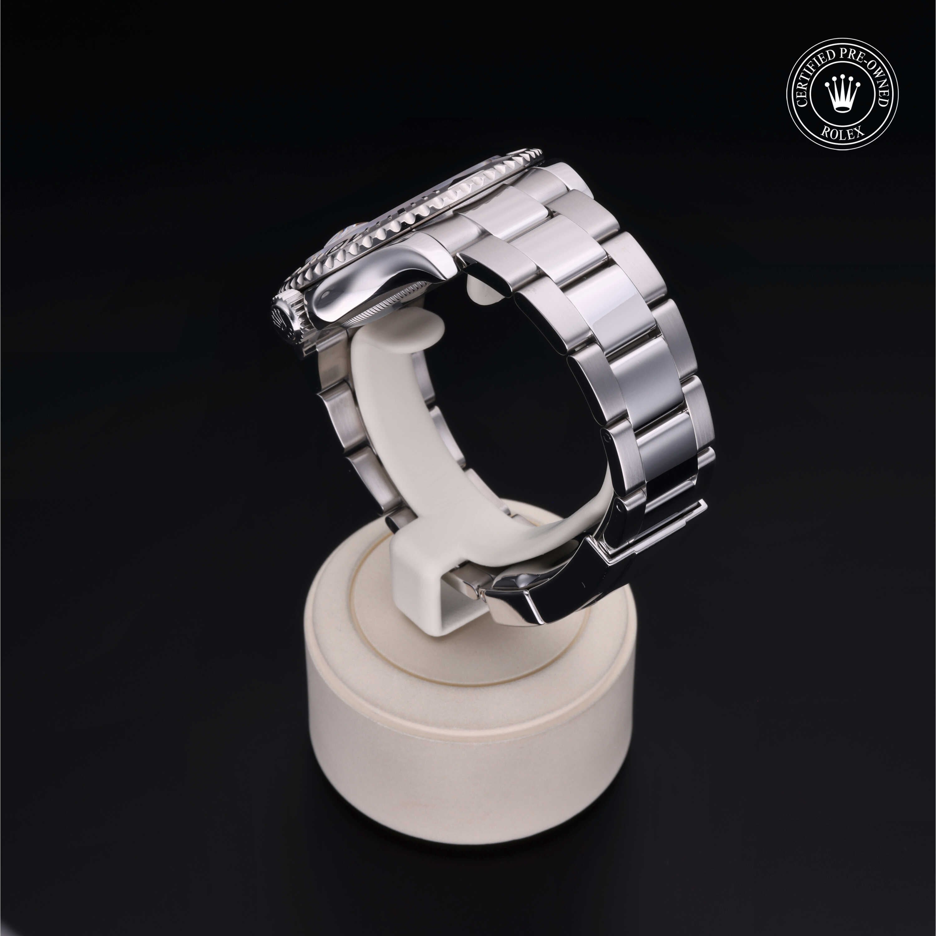 Rolex Certified Pre-owned Yacht-Master M116622-0002 front on black background