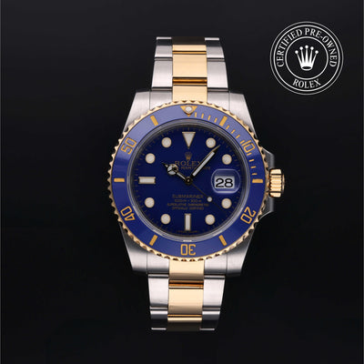 Rolex CPO Submariner M116613LB front on white background