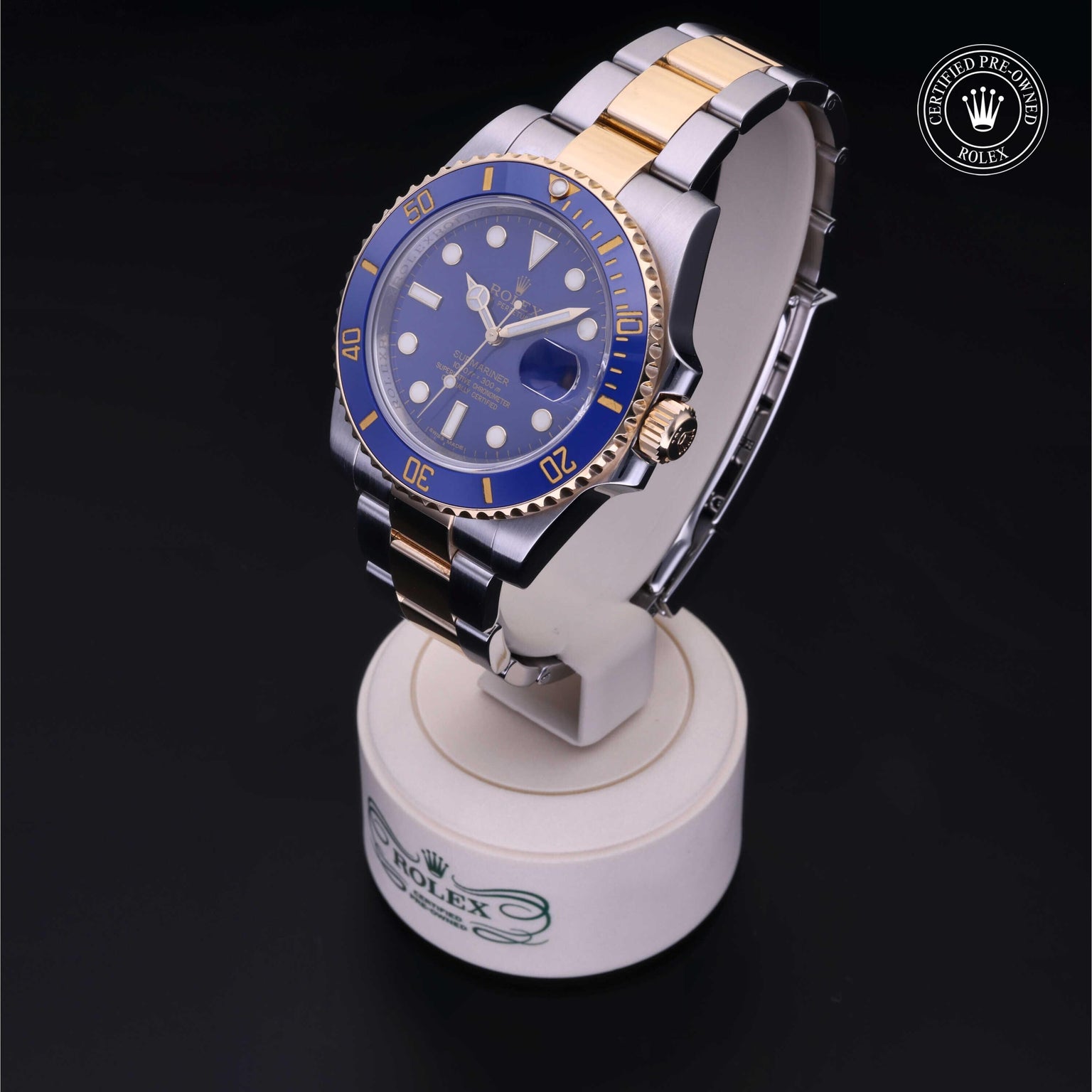 Rolex CPO Submariner M116613LB front on white background