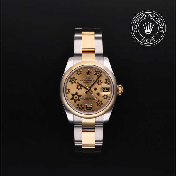 Rolex Certified Pre-owned Lady Datejust M178243-0024 front on black background