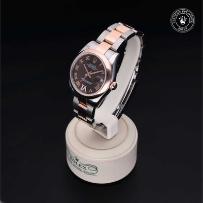 Rolex Certified Pre-owned Lady Datejust M178241-0074 front on black background