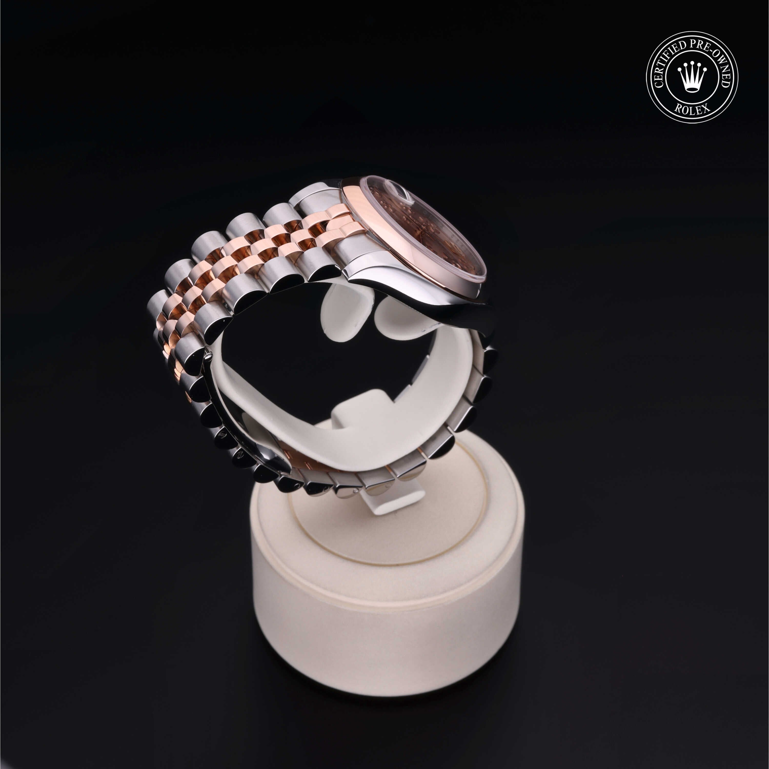 Rolex Certified Pre-owned Lady Datejust M178241-0069 front on black background