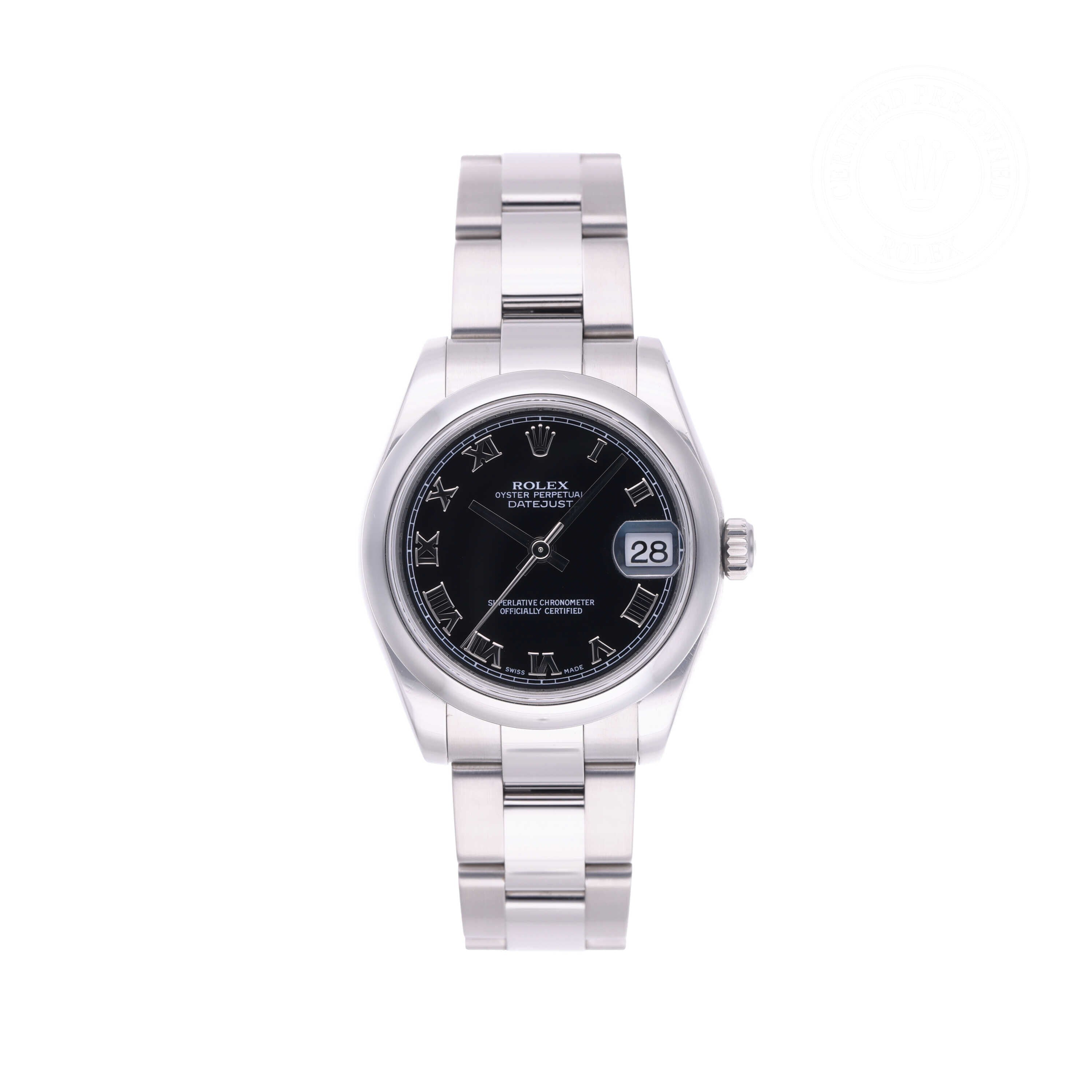 Rolex Certified Pre-owned Lady Datejust M178240-0013 front on white background