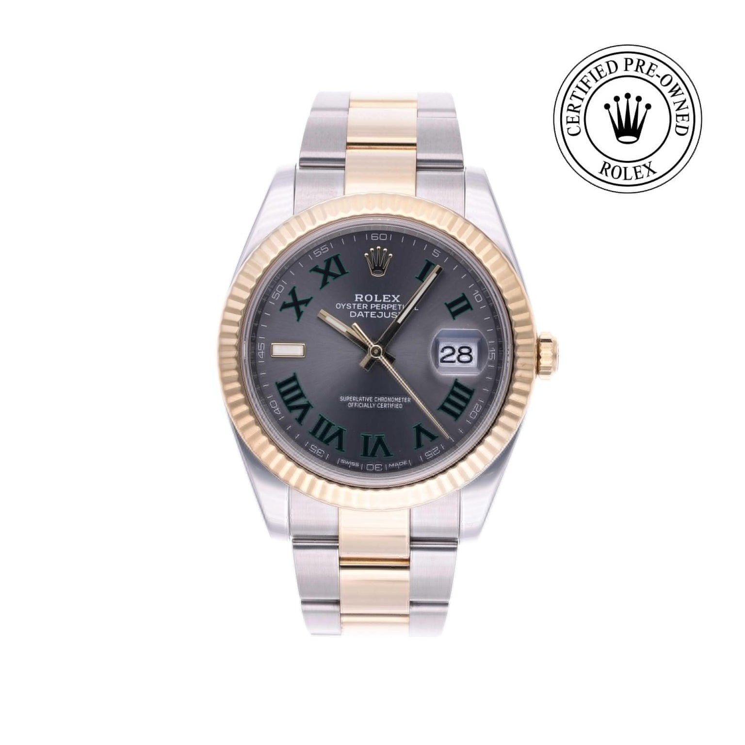 Rolex CPO Datejust M126333 front on white background