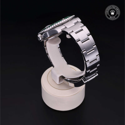 Rolex Certified Pre-owned Submariner M116610LV-0002 front on black background
