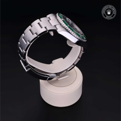 Rolex Certified Pre-owned Submariner M116610LV-0002 front on black background