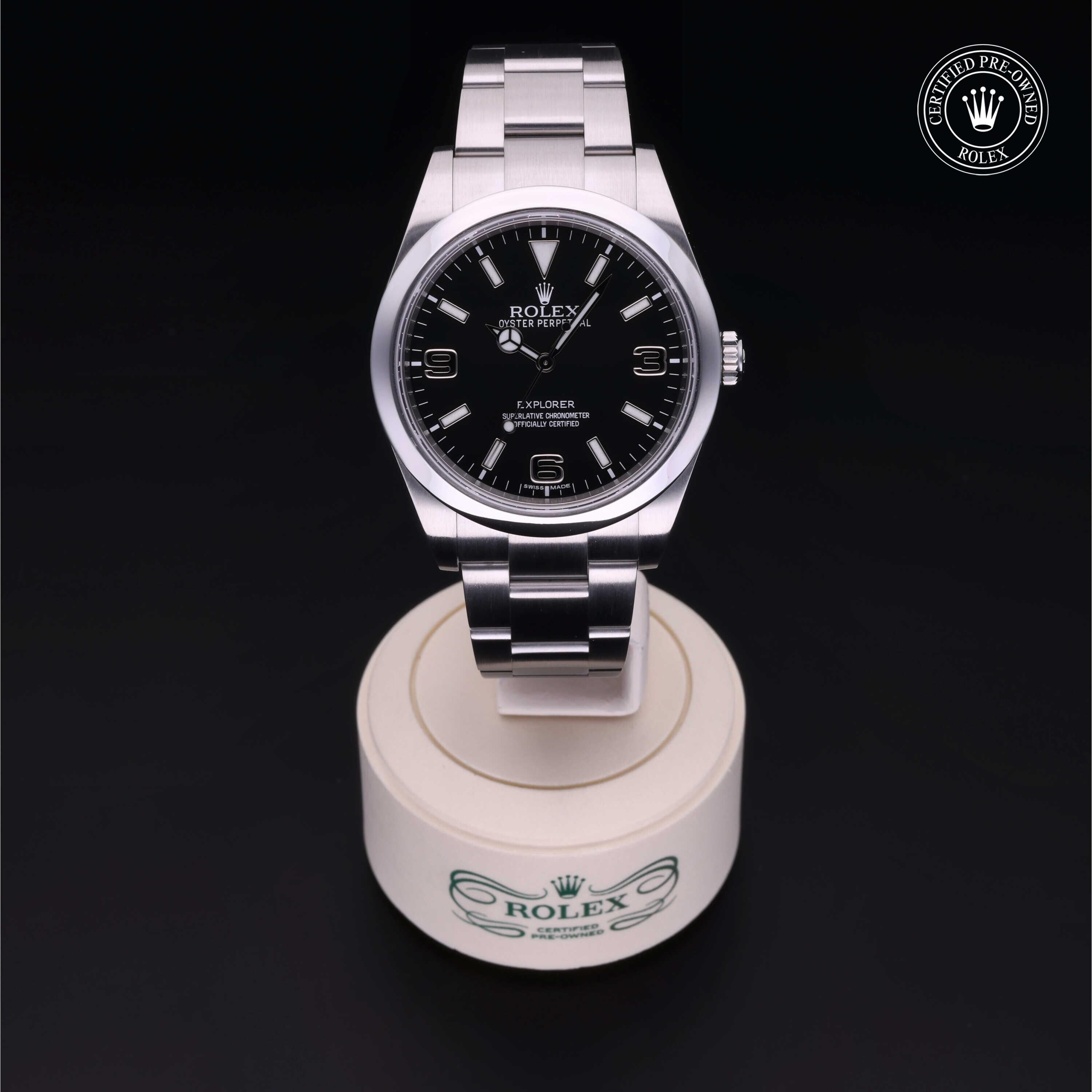 Rolex CPO Explorer M214270 front on white background