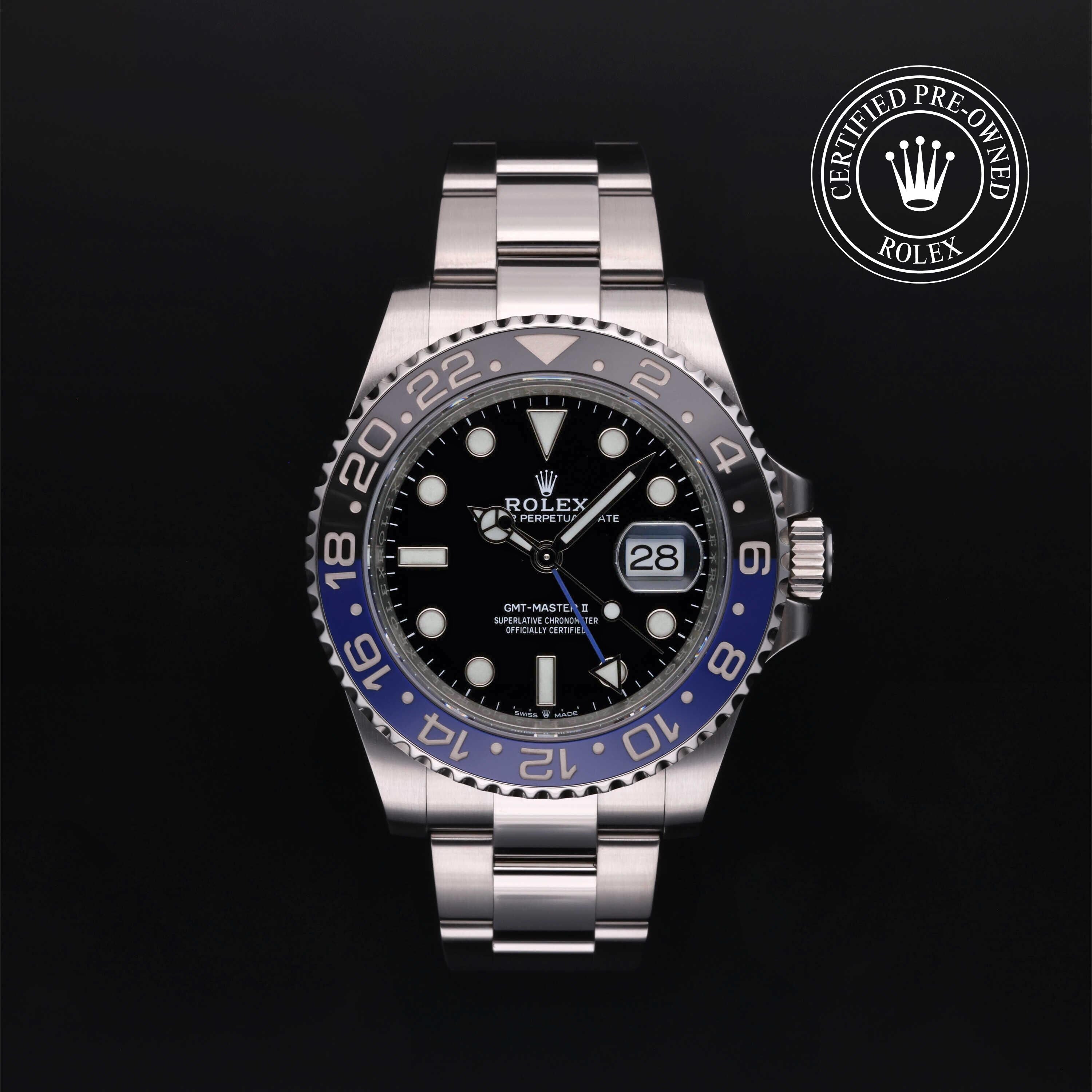 Rolex CPO GMT M126710BLNR front on white background