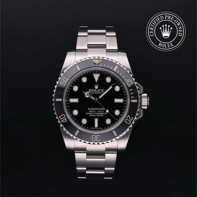 Rolex Certified Pre-owned Submariner M114060-0002 front on black background