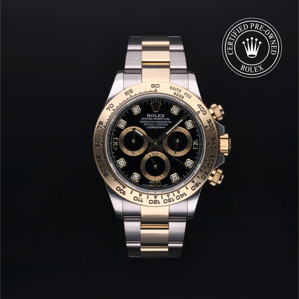 Rolex Certified Pre-owned Daytona M116503-0011 front on black background