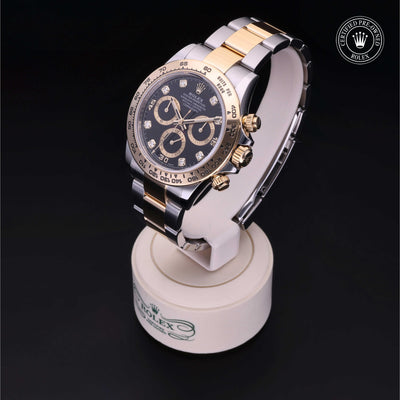 Rolex Certified Pre-owned Daytona M116503-0011 front on black background