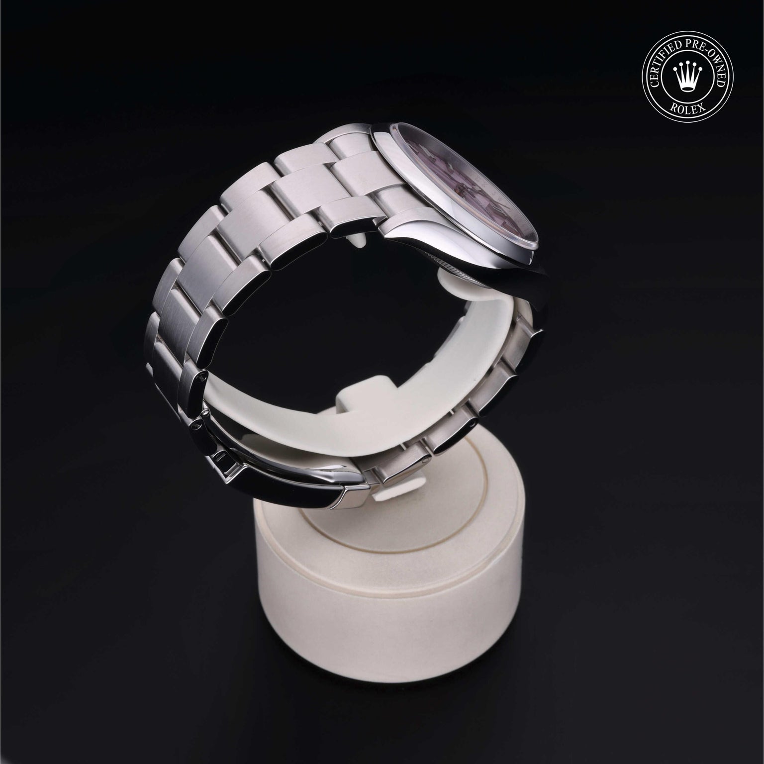 Rolex CPO Oyster Perpetual M126000 front on white background