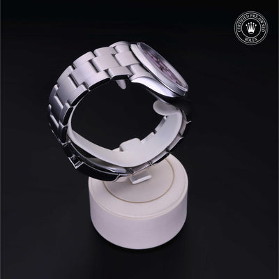 Rolex Certified Pre-owned Oyster Perpetual M126000-0008 front on black background