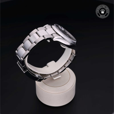 Rolex Certified Pre-owned Datejust M126200-0006 front on black background