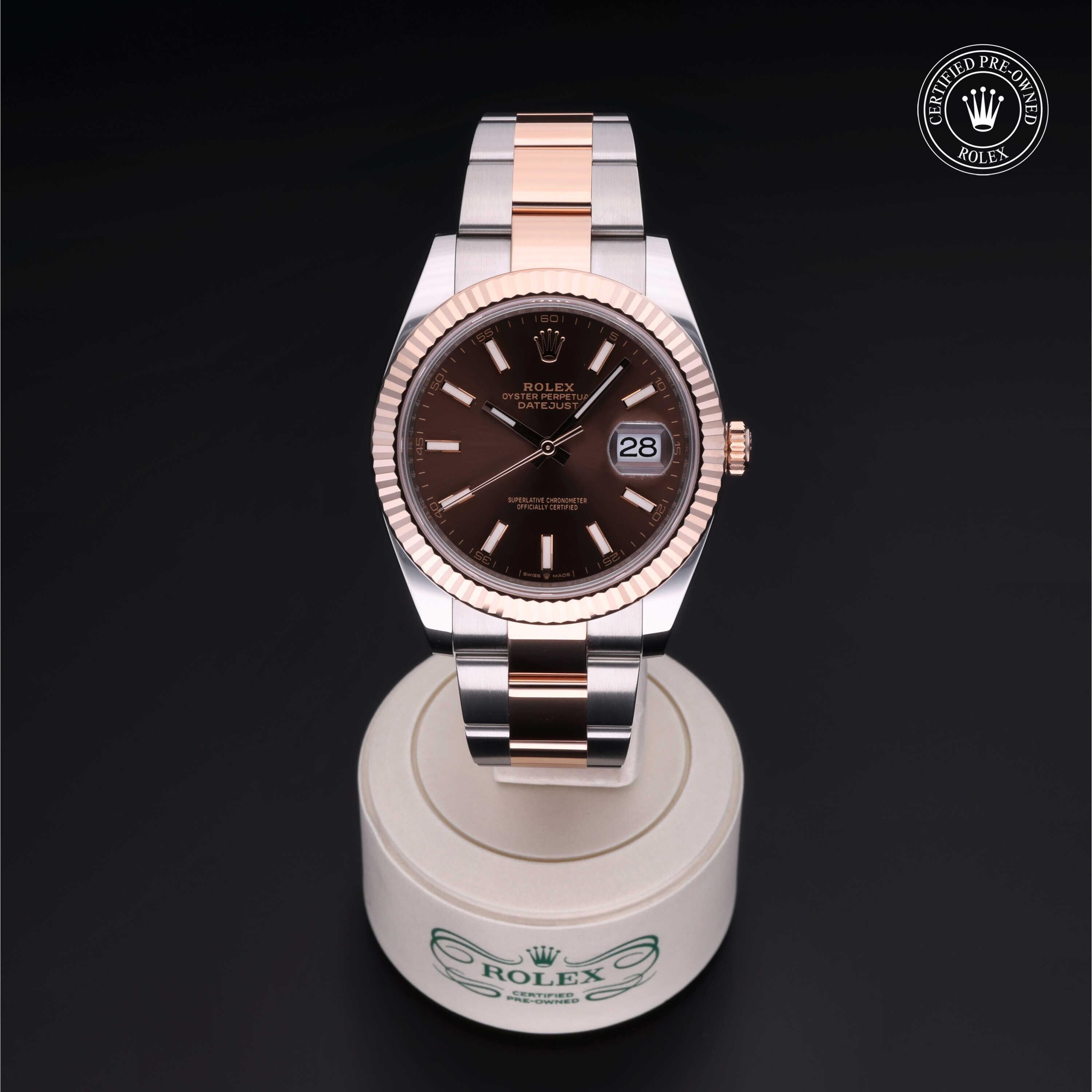 Rolex Certified Pre-owned Datejust M126331-0001 front on black background