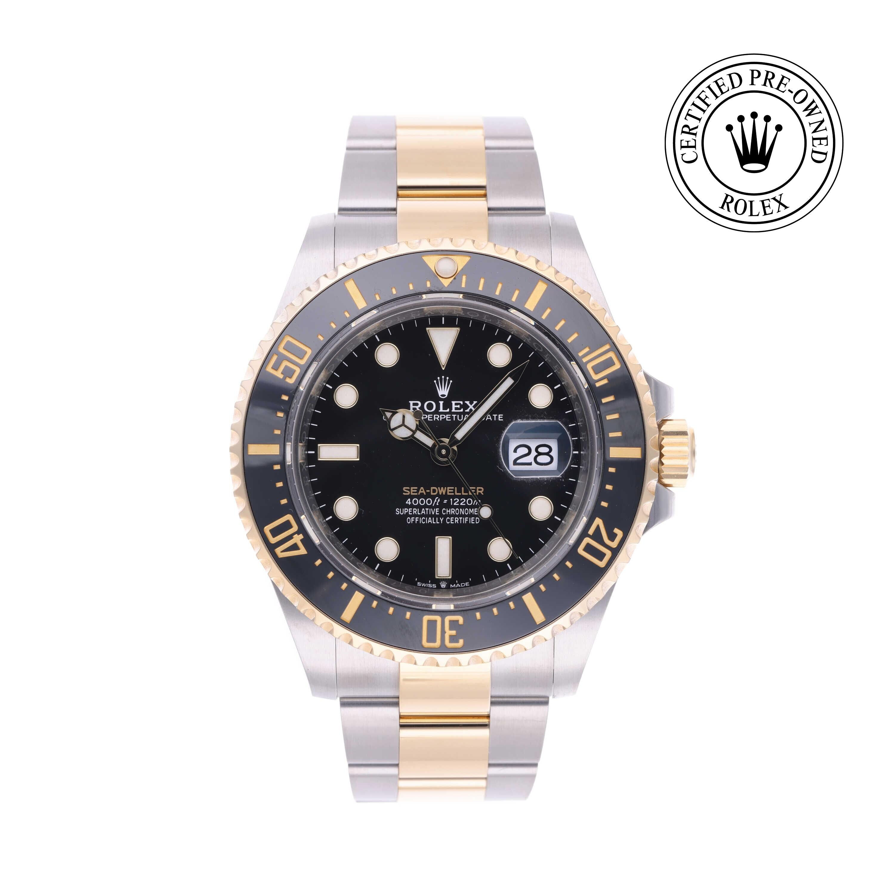 Rolex CPO Sea-Dweller M126603 front on white background