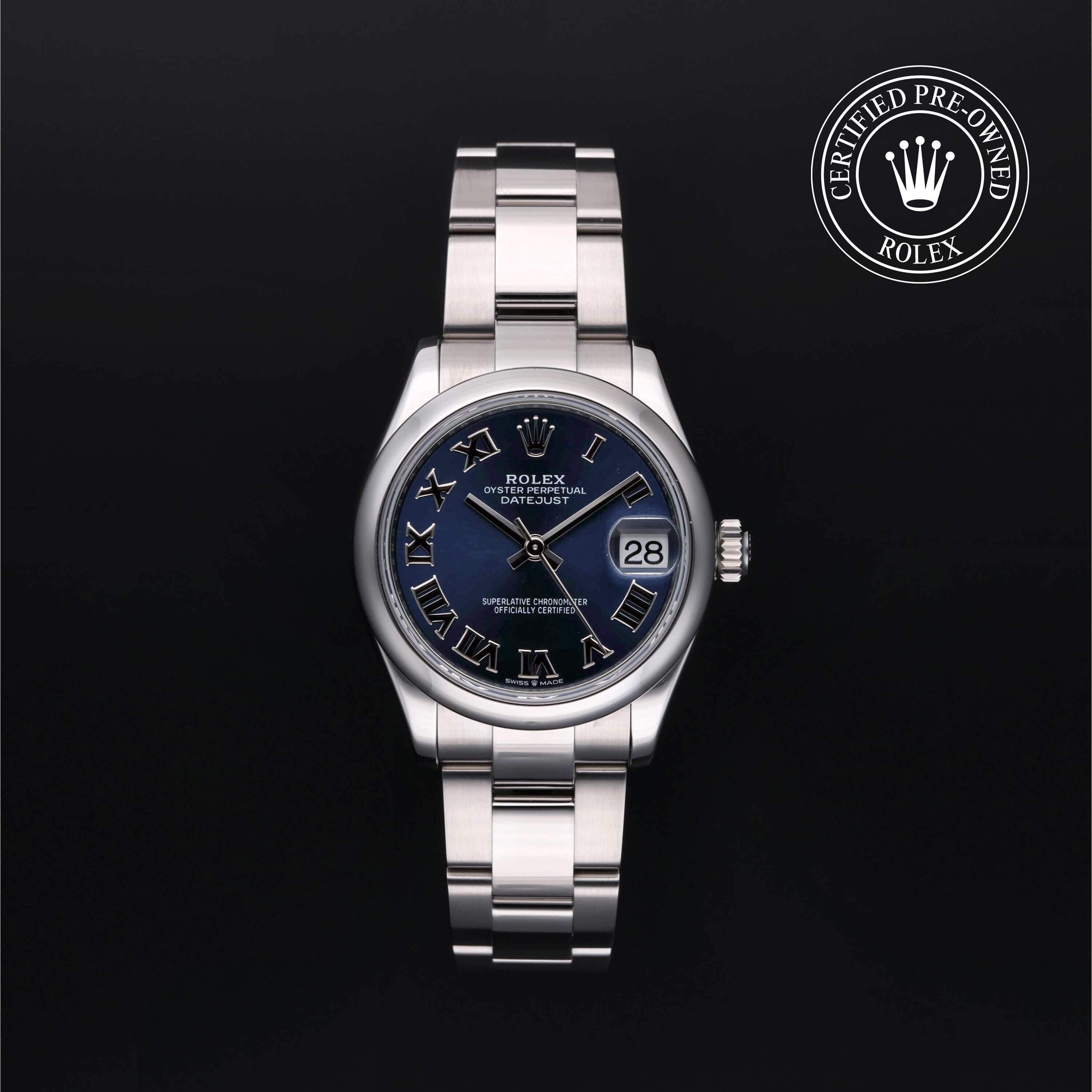 Rolex Certified Pre-owned Lady Datejust M278240-0017 front on black background