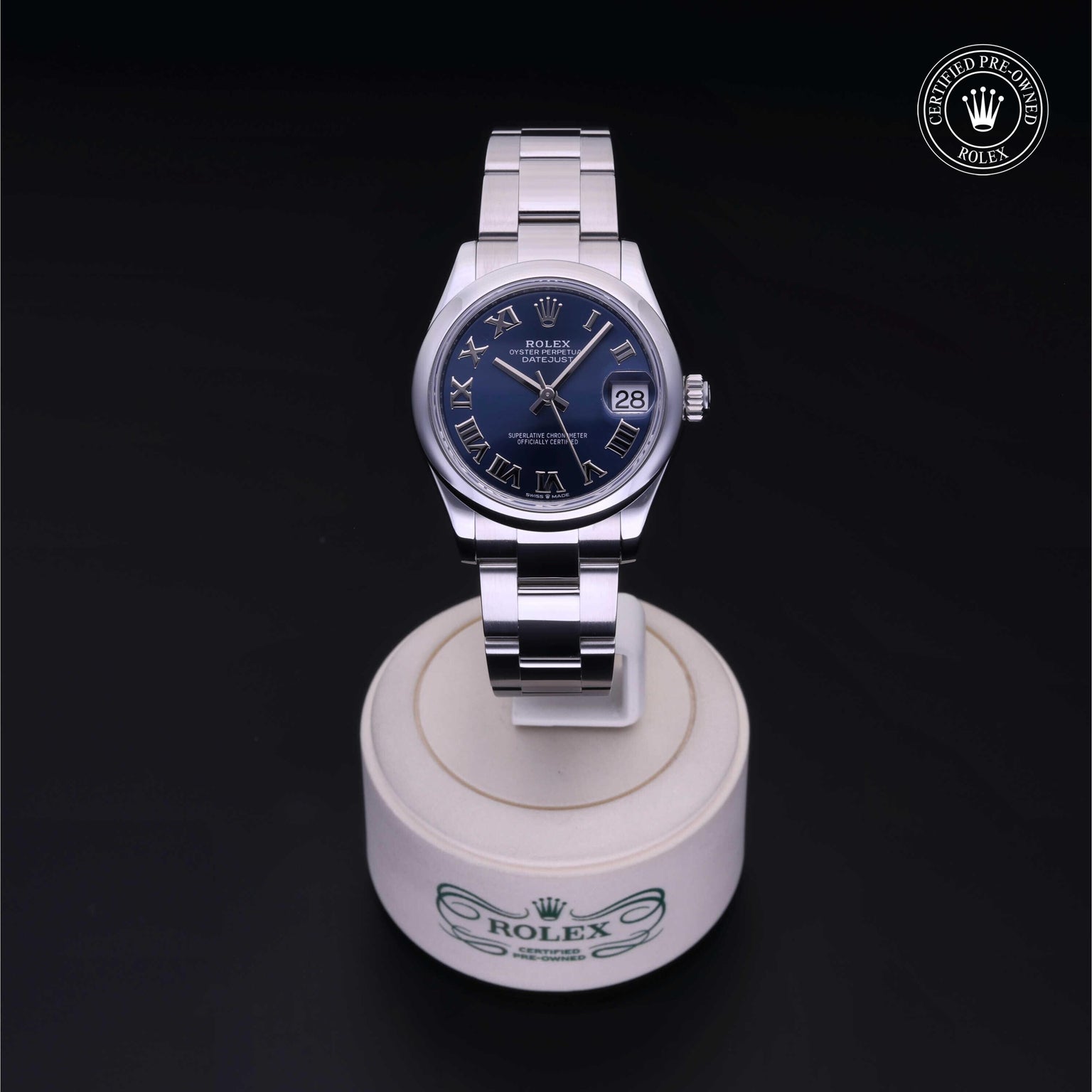 Rolex Certified Pre-owned Lady Datejust M278240-0017 front on black background