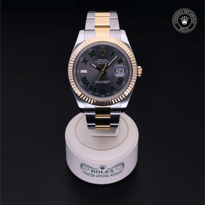 Rolex Certified Pre-owned Datejust M116333-0001 front on black background