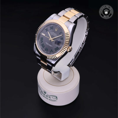 Rolex Certified Pre-owned Datejust M116333-0001 front on black background