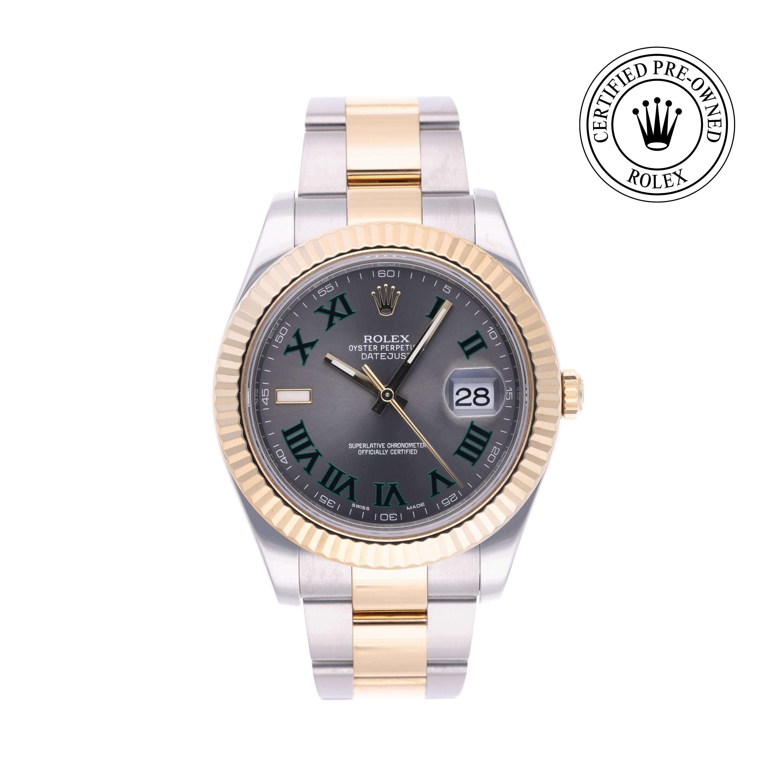 Rolex Certified Pre-owned Datejust M116333-0001 front on white background
