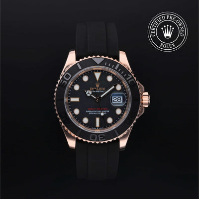 Rolex Certified Pre-owned Yacht-Master M126655-0001 front on black background