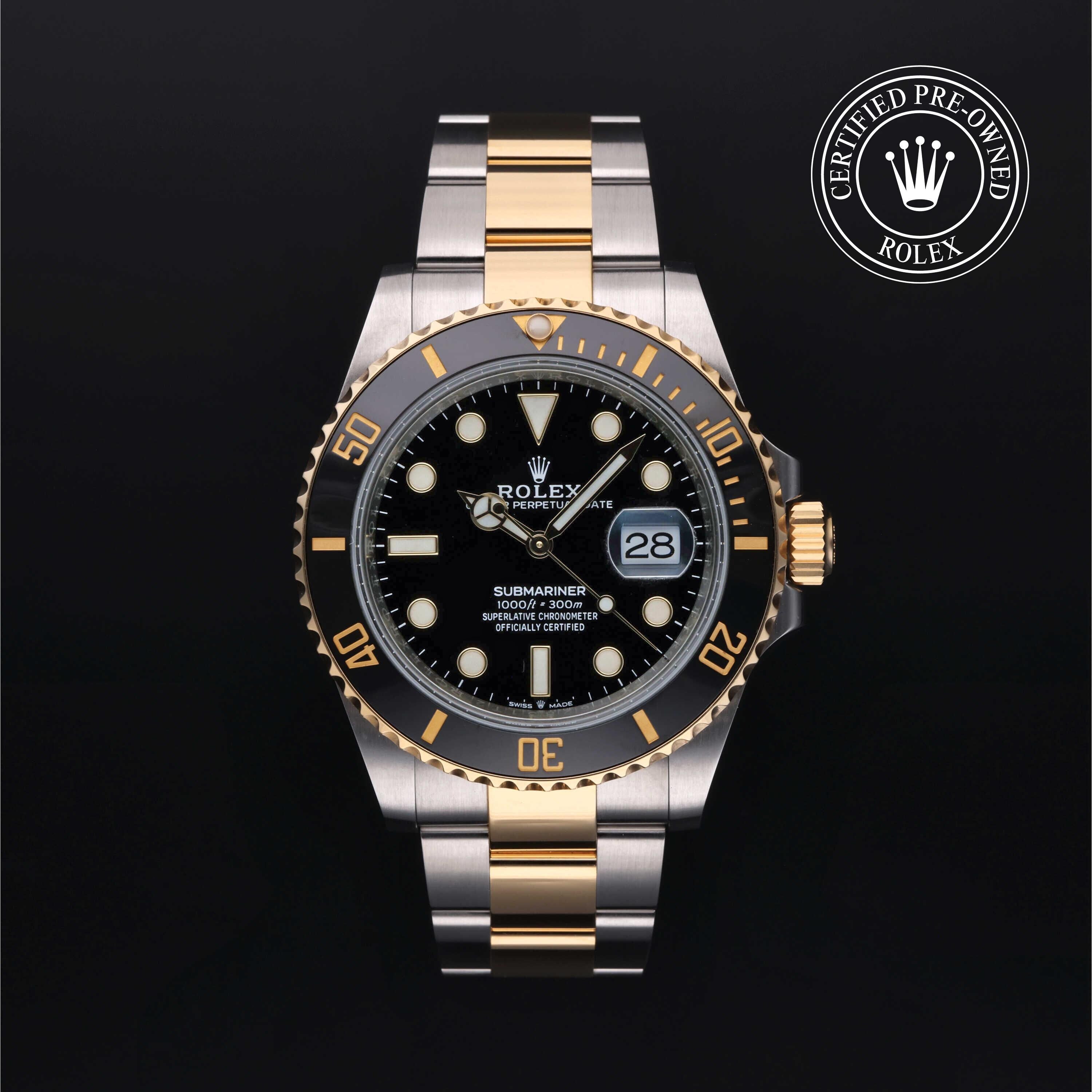 Rolex Certified Pre-owned Submariner M126613LN-0002 front on black background