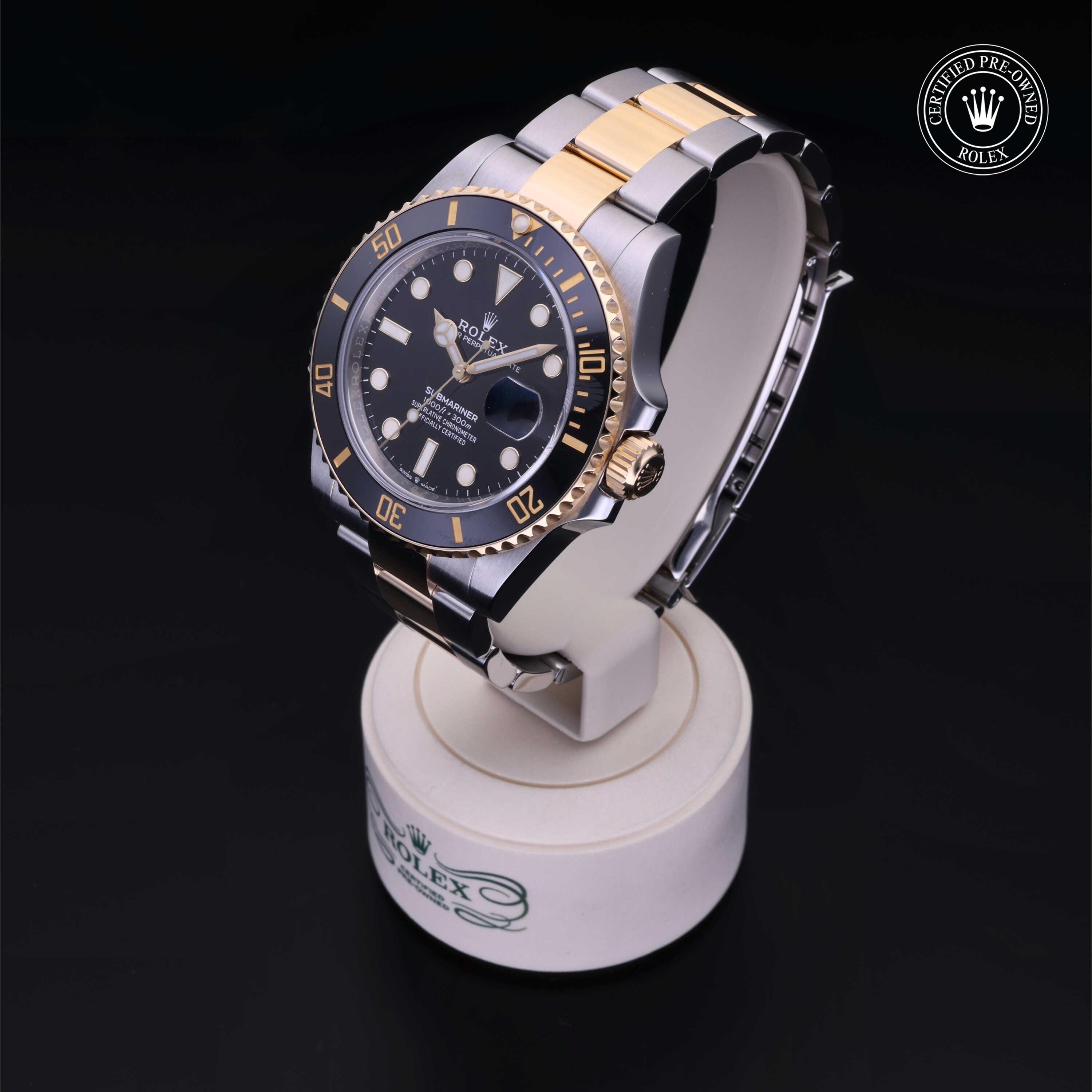Rolex Certified Pre-owned Submariner M126613LN-0002 front on black background