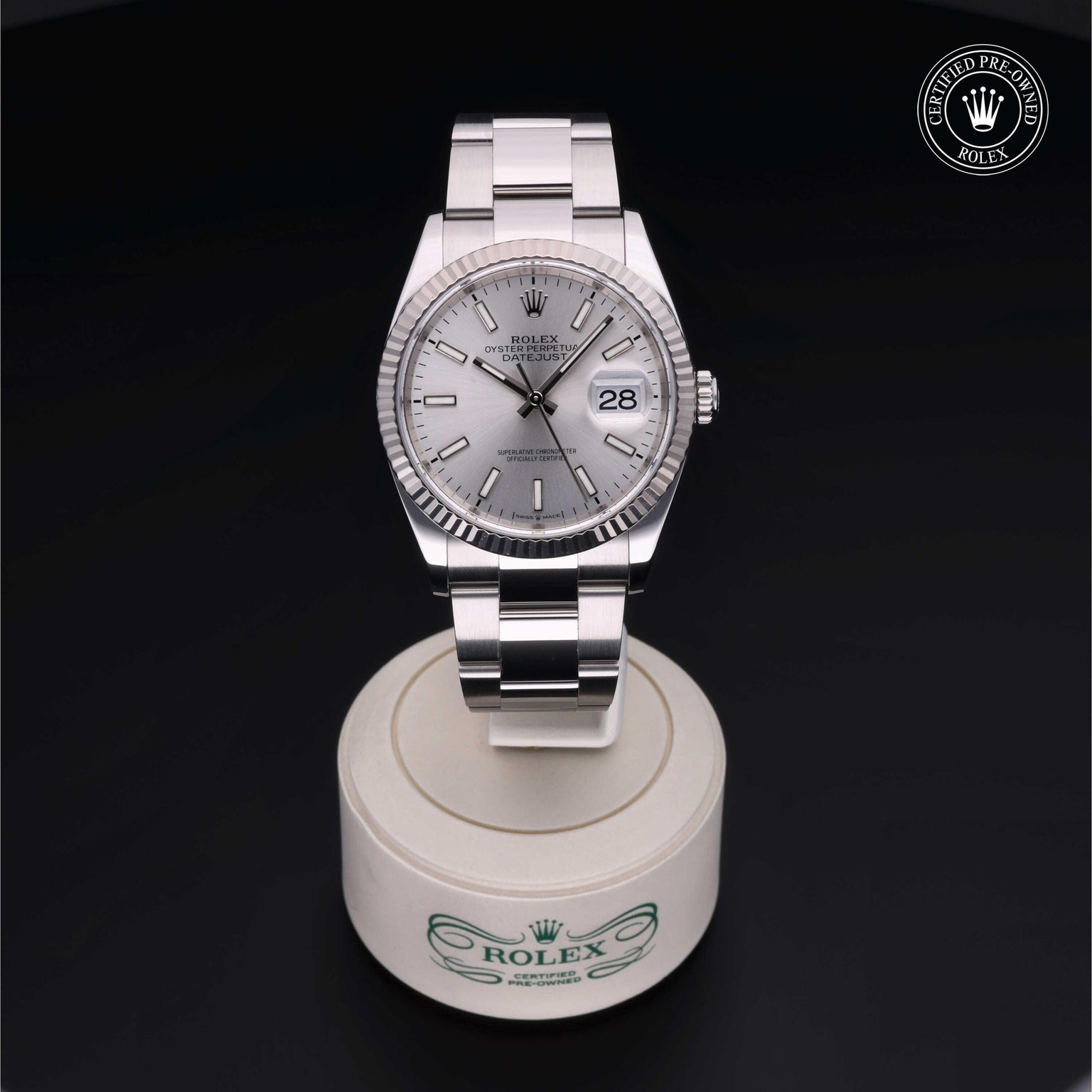 Rolex CPO Datejust M126234 front on white background