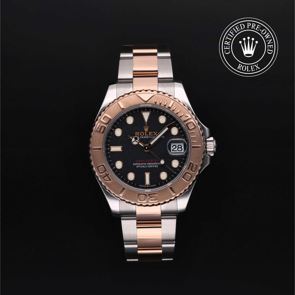 Rolex Certified Pre-owned Yacht-Master M268621-0004 front on black background