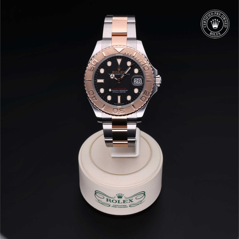 Rolex Certified Pre-owned Yacht-Master M268621-0004 front on black background