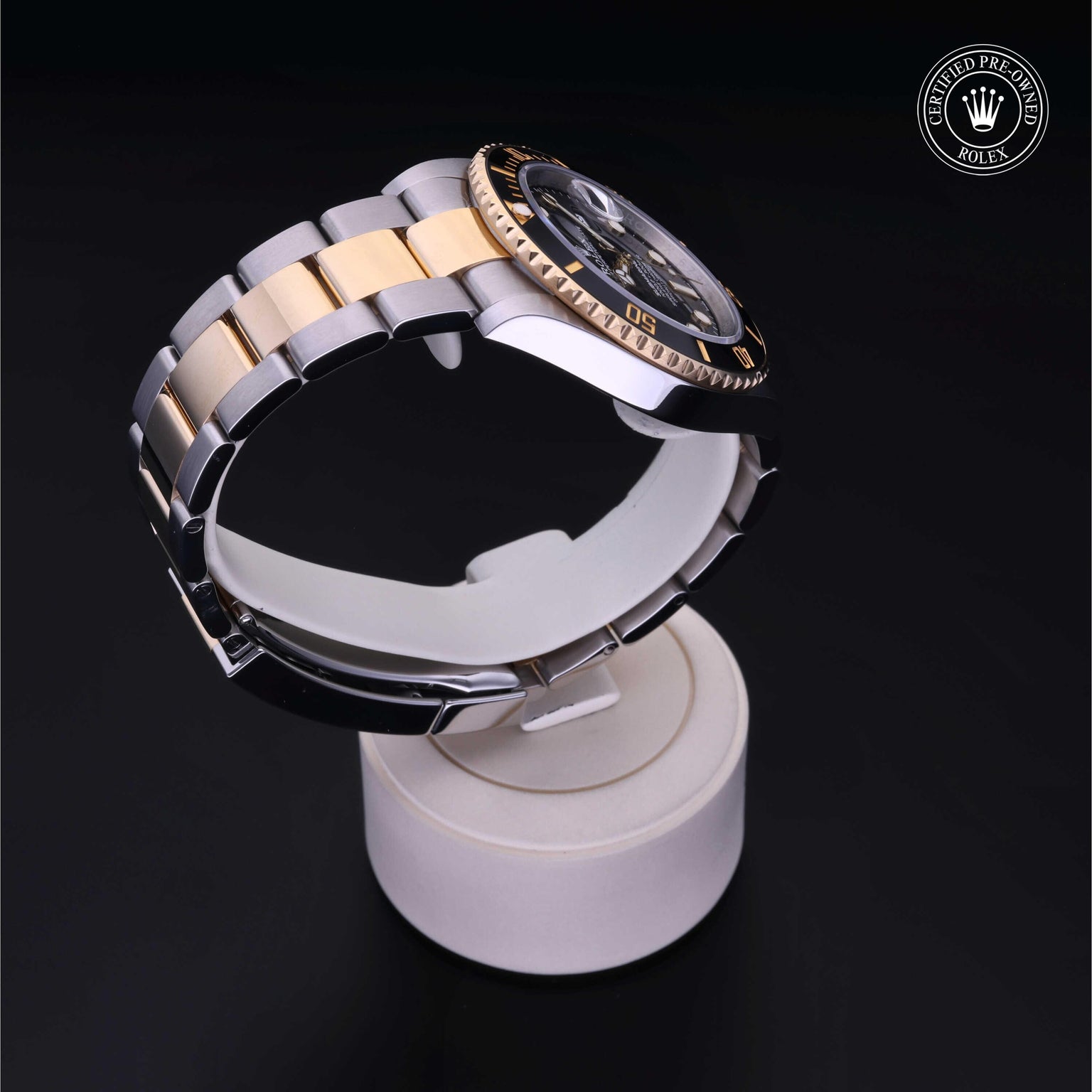 Rolex CPO Submariner M126613LN front on white background