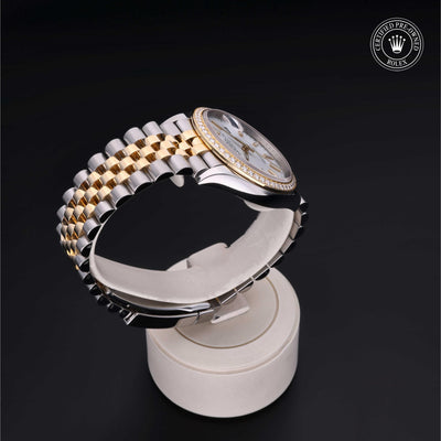 Rolex Certified Pre-owned Datejust M126283RBR-0019 front on black background