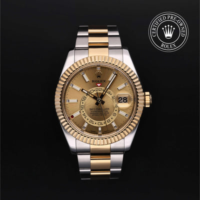 Rolex CPO Sky-Dweller M326933 front on white background