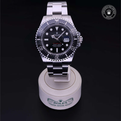 Rolex Certified Pre-owned Sea-Dweller M126600-0001 front on black background