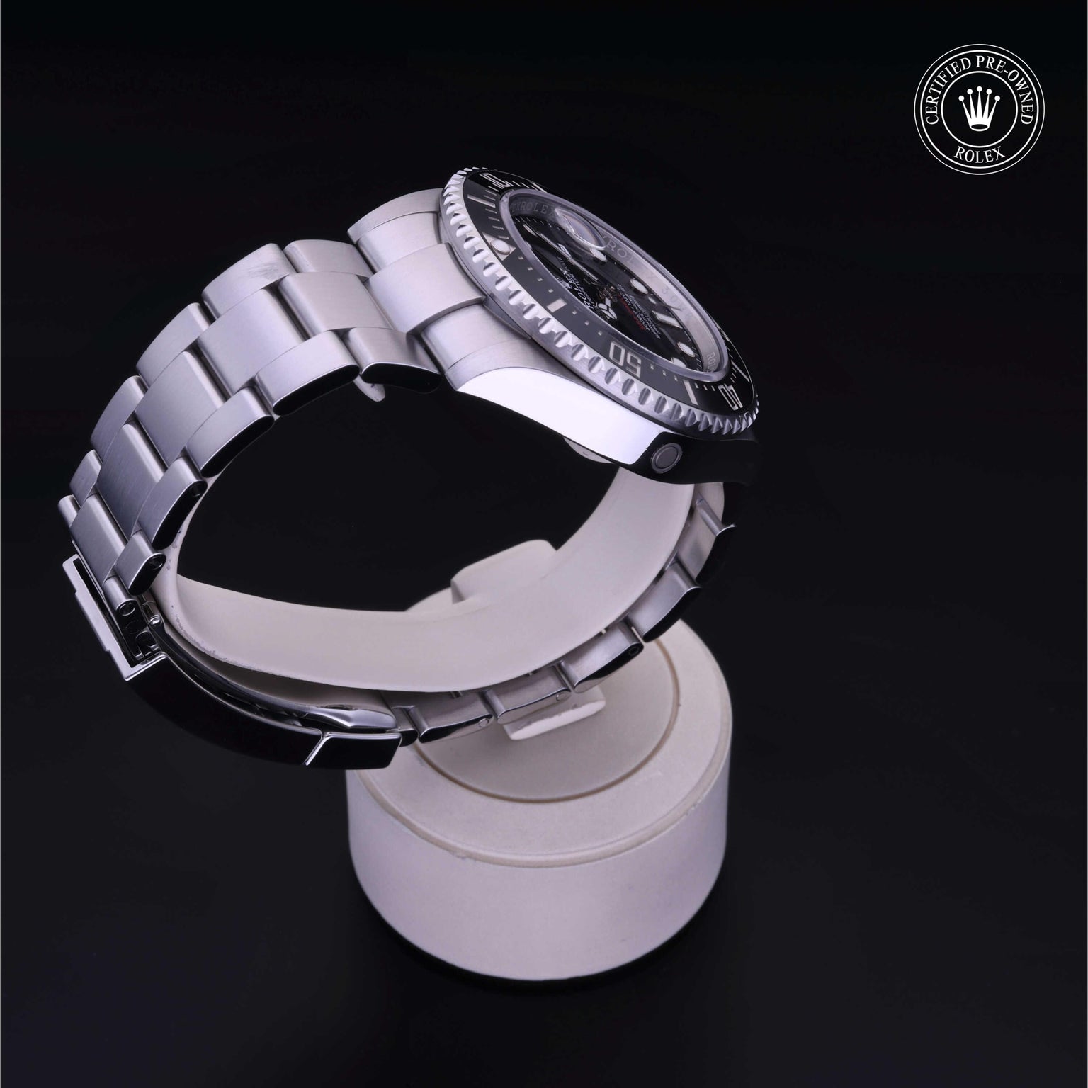Rolex Certified Pre-owned Sea-Dweller M126600-0001 front on black background