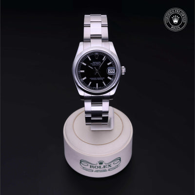 Rolex Certified Pre-owned Lady Datejust M178240-0025 front on black background