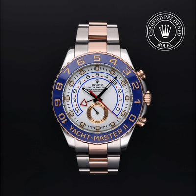 Rolex Certified Pre-owned Yacht-Master M116681-0001 front on black background