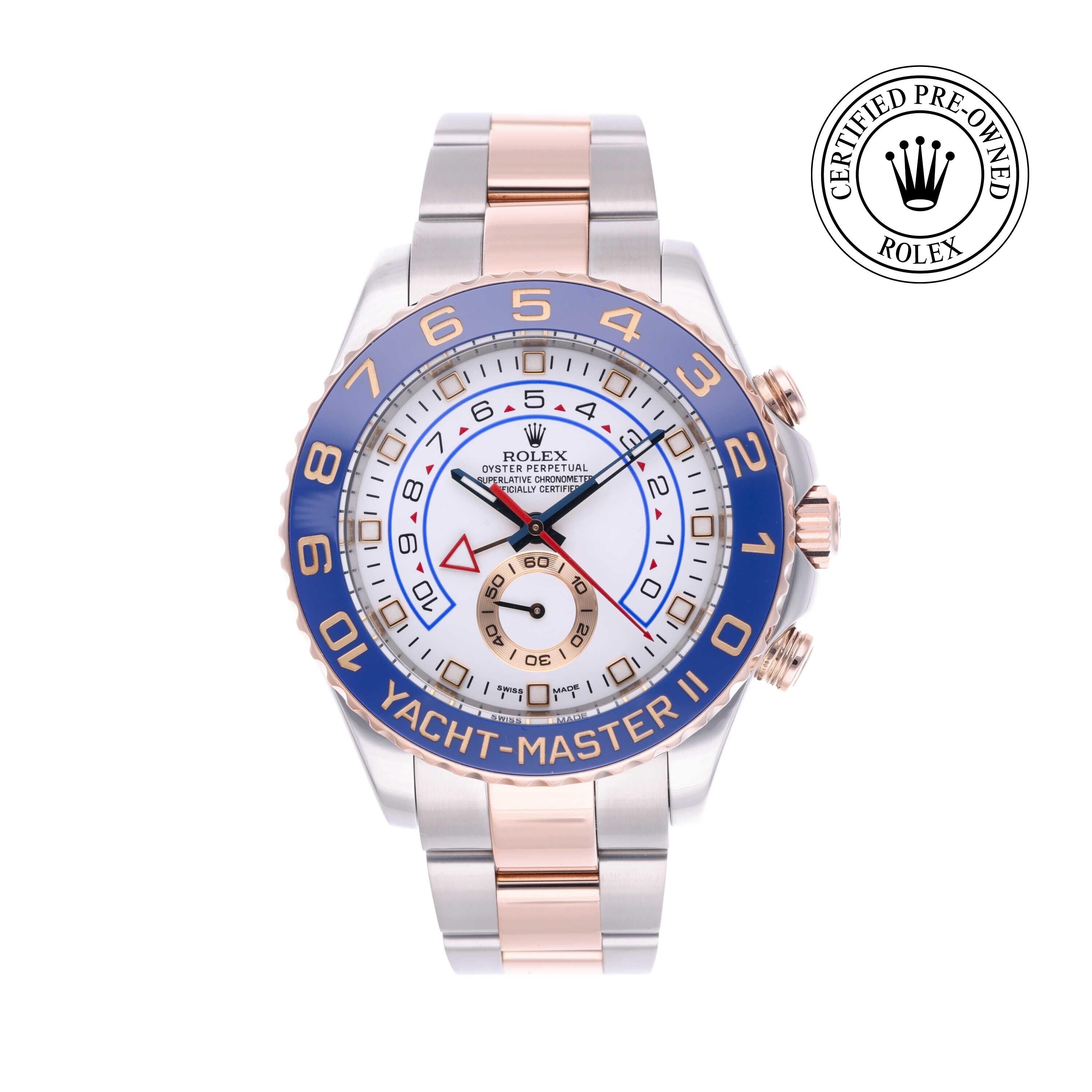 Rolex Certified Pre-owned Yacht-Master M116681-0001 front on white background